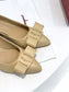 Salvatore Ferragamo鞋-菲拉格慕 Viva低跟尖頭 平底鞋 膚色