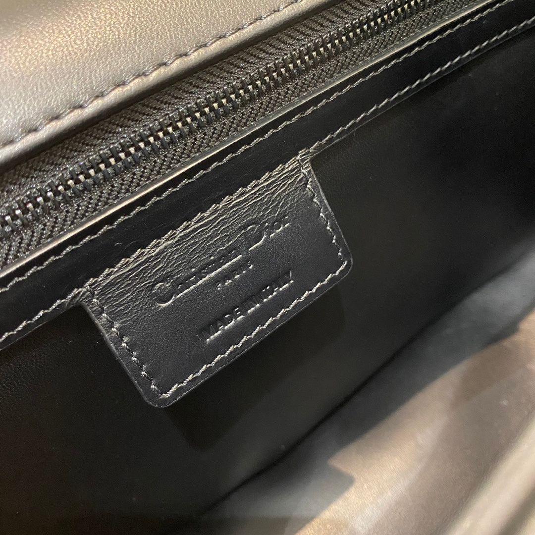 Dior-Caro 菱格紋 胖胖包 大號 黑色