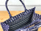 Dior Book Tote-小號36.5cm-深藍老花天鵝絨