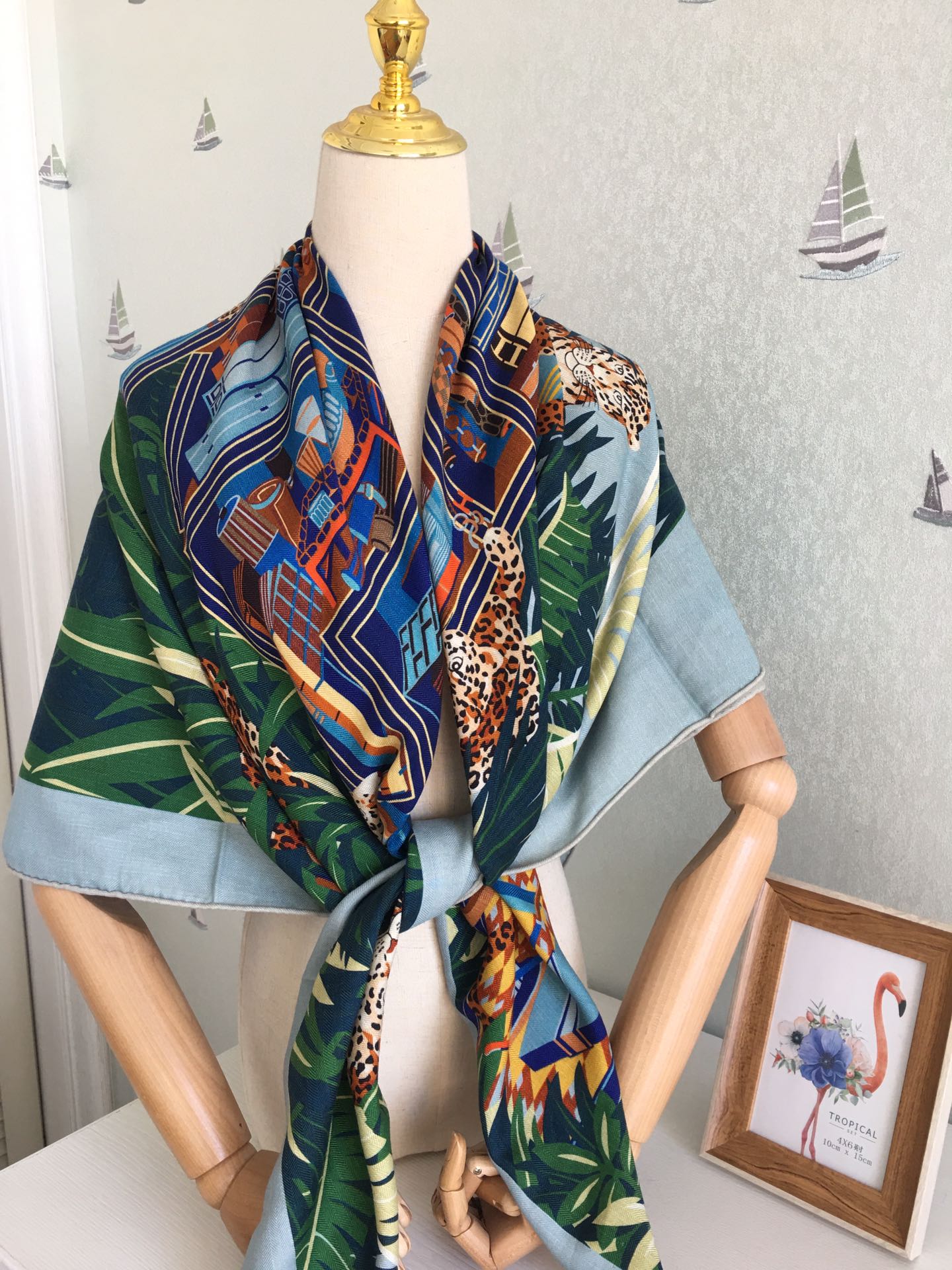 小愛款-雙面大絲巾 140cm-30%真絲70%羊毛