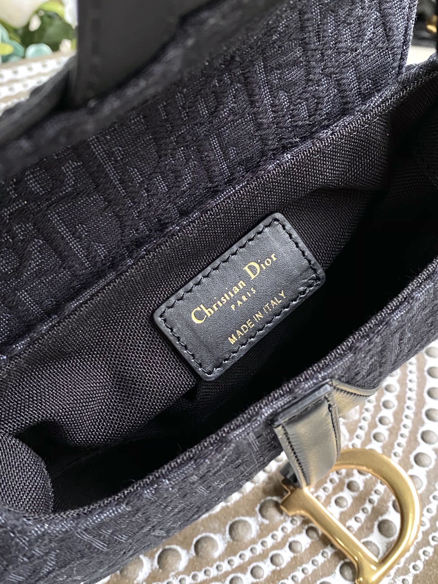 Dior Saddle 馬鞍包-帆布-小號黑色-19.5cm