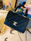 Chanel mini coco handle-黑色絲絨鑽扣