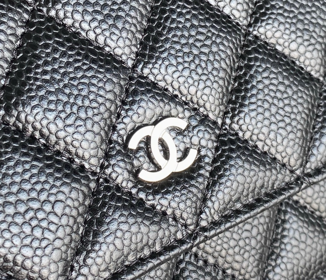 小香家-經典WOC-黑色荔枝皮銀扣