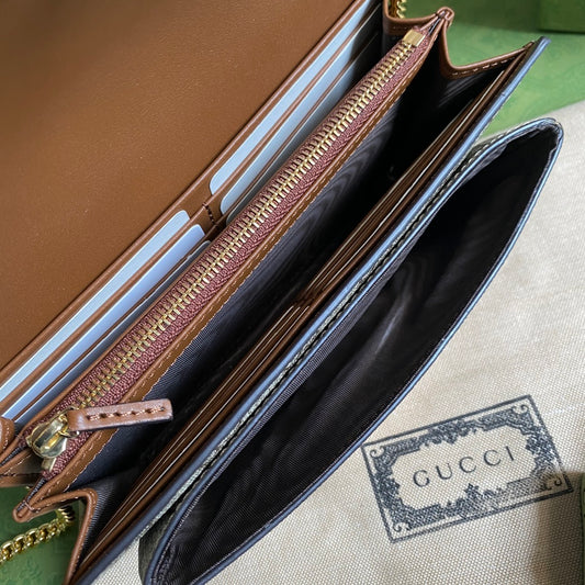 Gucci 鎖扣鏈條包 長夾