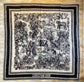 迪D家-茹伊叢手繪絲絨方形圍巾 110*110 cm
