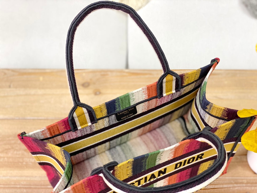 Dior Book Tote-小號36.5cm-多色條紋