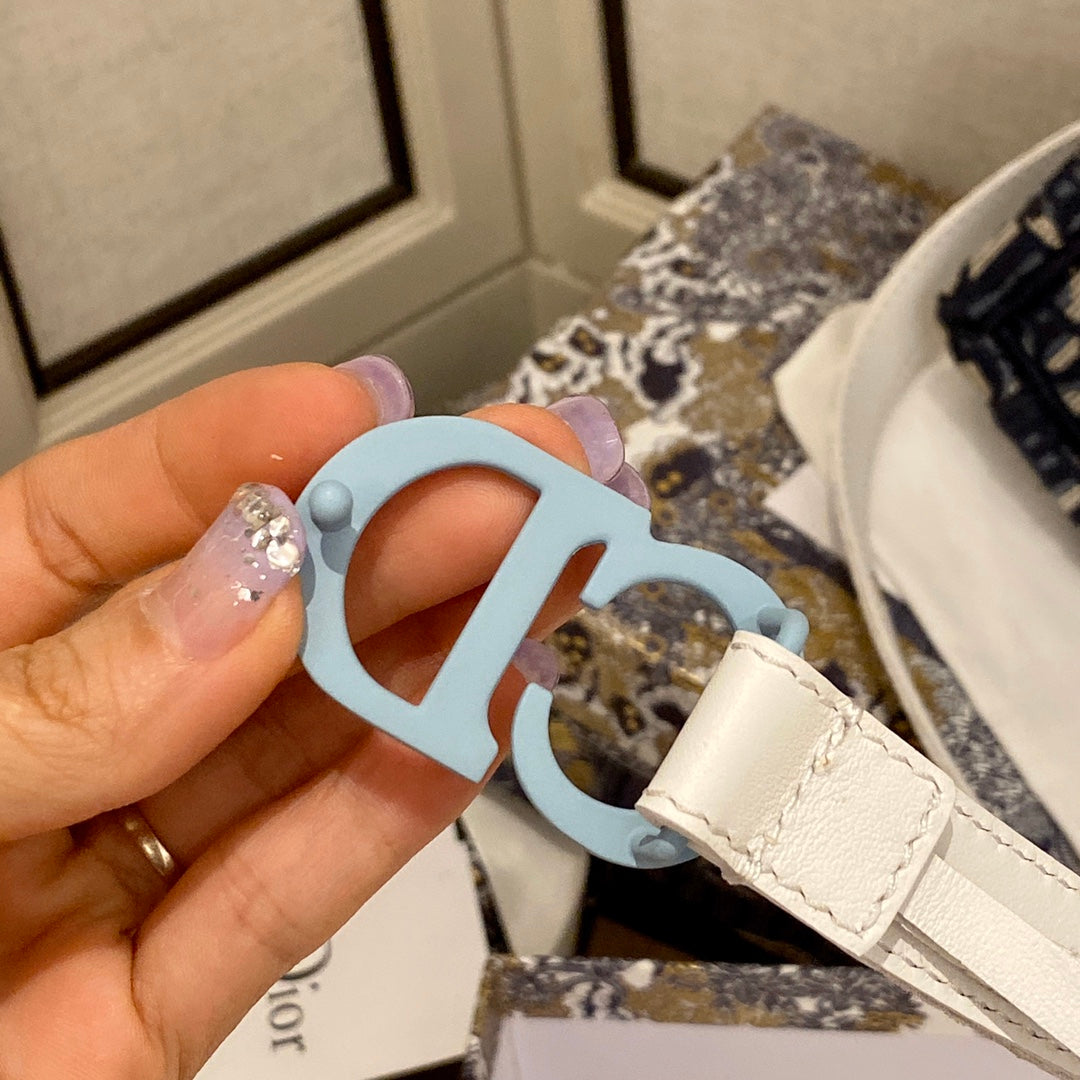迪D家-白色皮帶-2.0cm