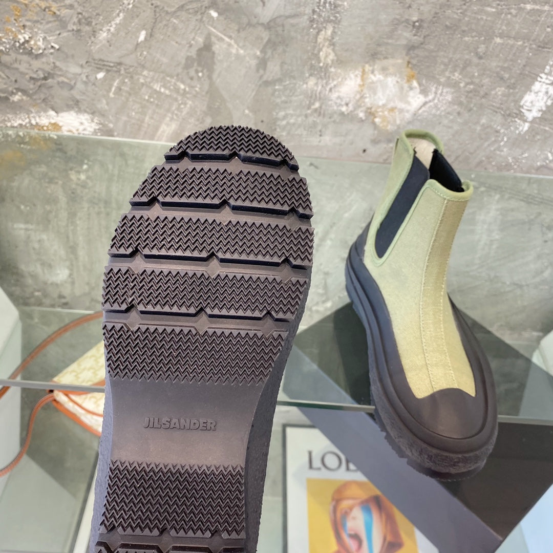 Jil sander-2022新款 帆布短靴 軍綠色