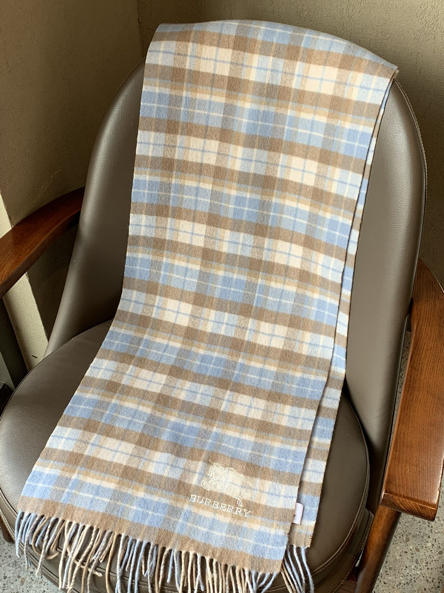 巴B家-經典羊絨格子圍巾 35*190cm