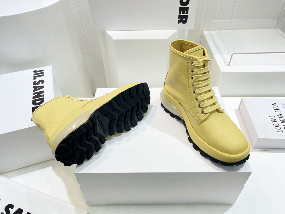 Jil sander-2022秋冬 爆休閒系列 厚底透明跟休閒短靴 情侶款