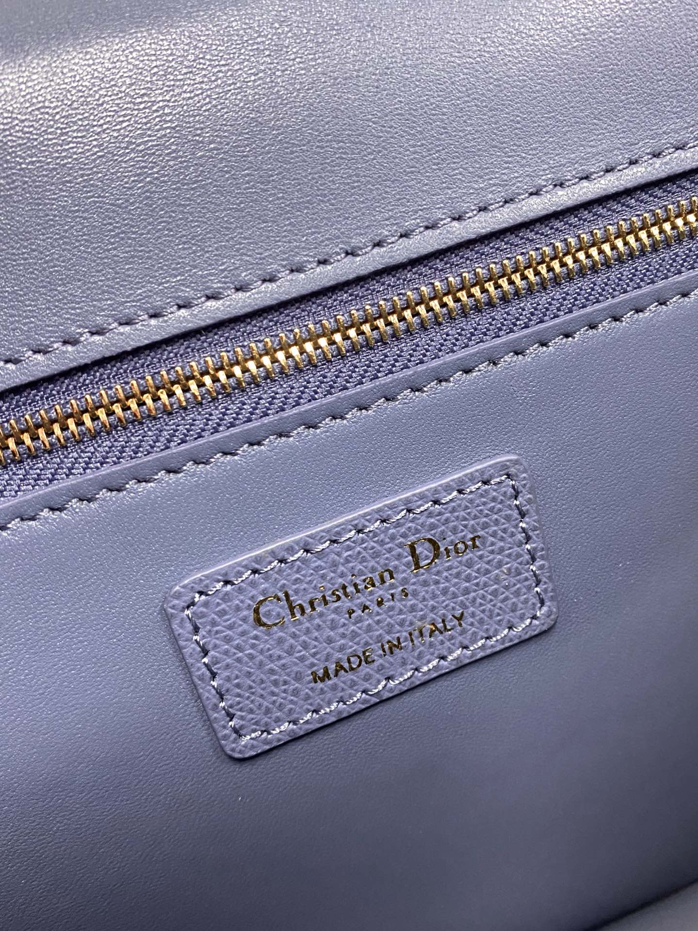 Dior 蒙田 30 Montaigne系列-24cm-金扣-牛皮手掌紋-海藍色