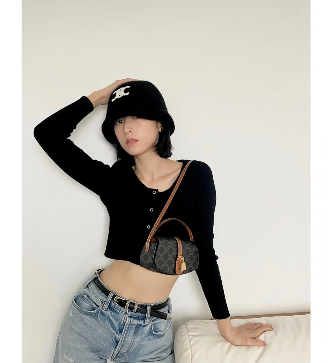 賽C家-Mini Tabou Clutch 鎖頭飾腋下包 老花