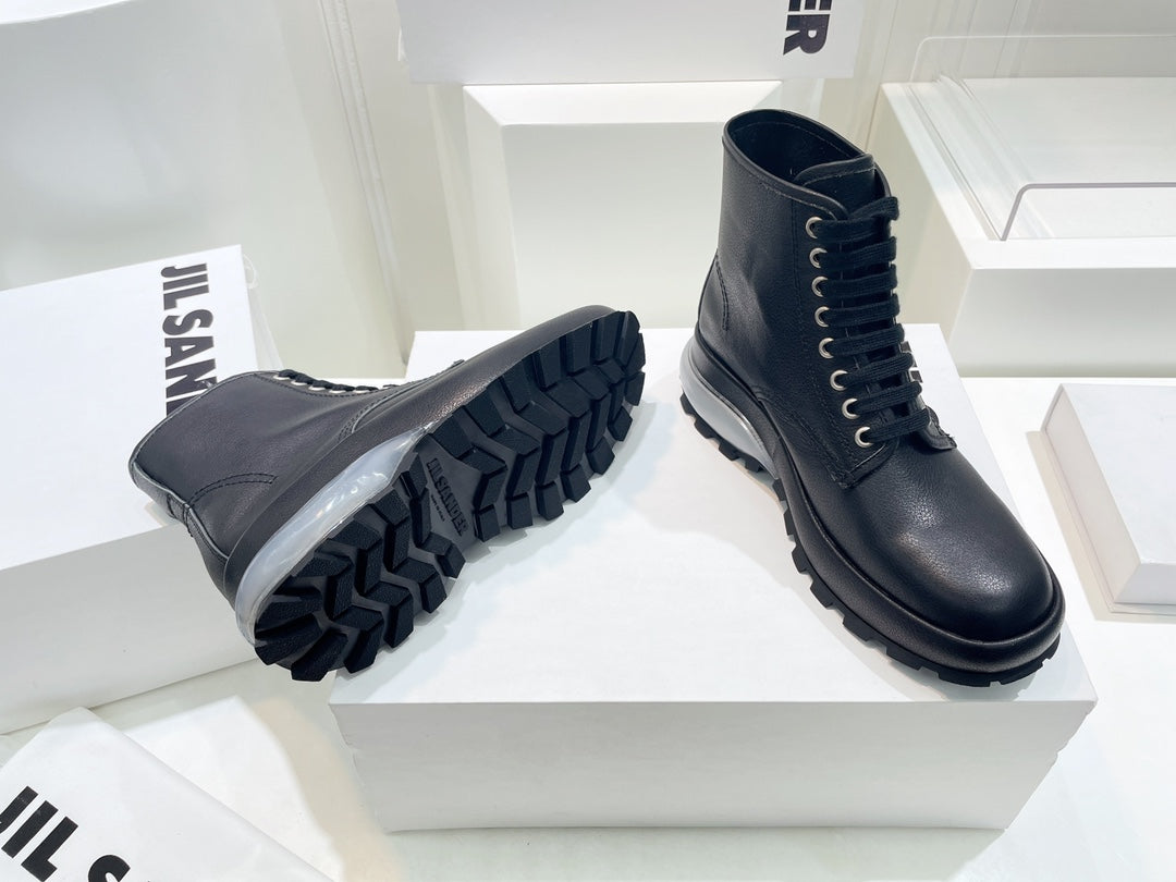 Jil sander-2022秋冬 爆休閒系列 厚底透明跟休閒短靴 情侶款