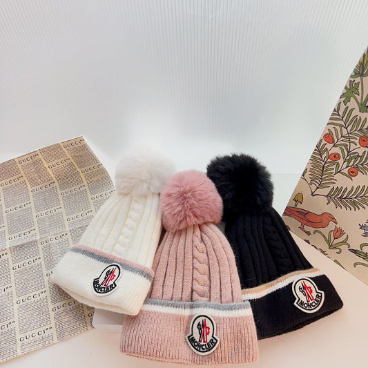 Moncler-針織毛帽 白色