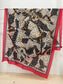 路L家-Monogram 圖案圍巾 110*200cm 100%ashmere頂級羊絨 紅色