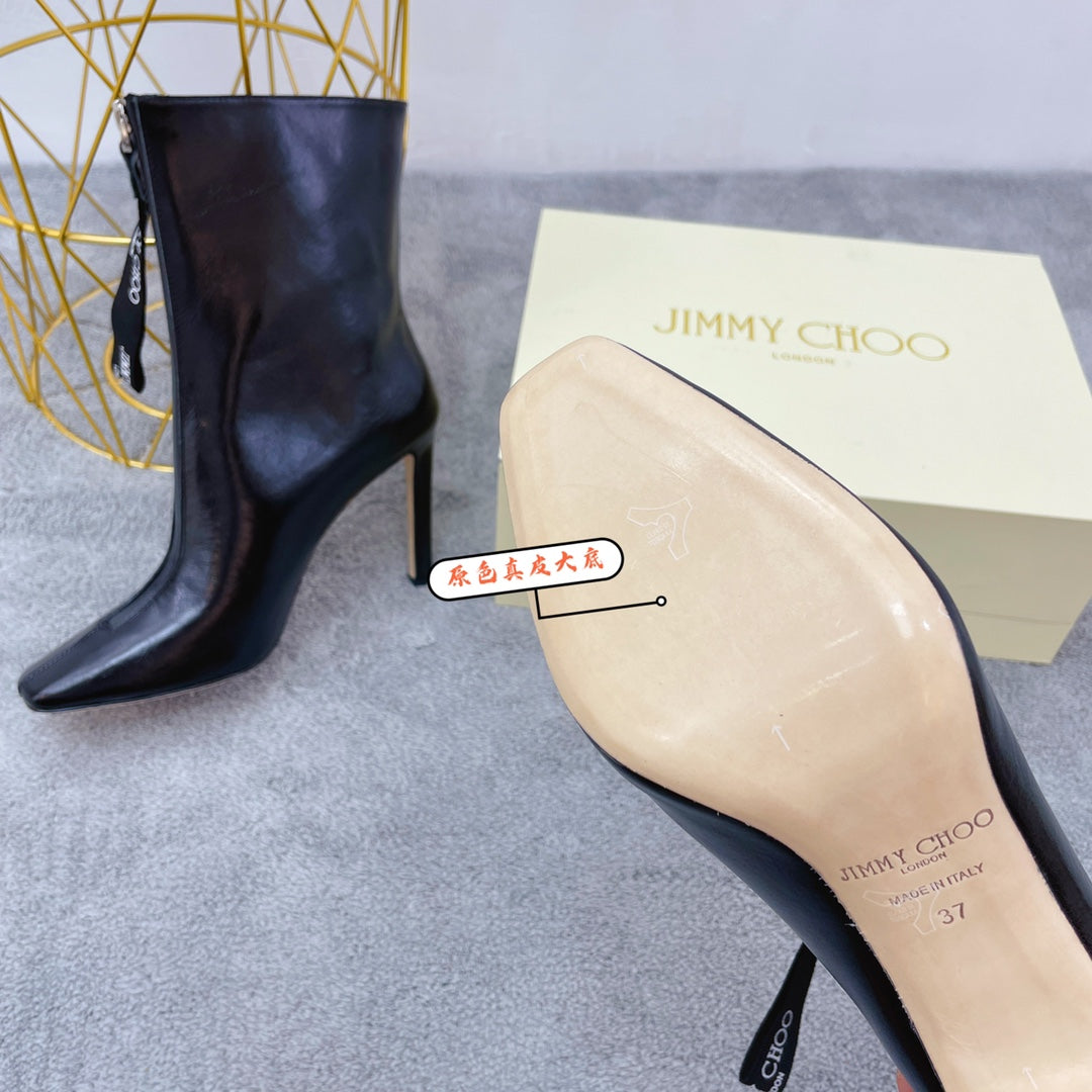 JC傑米-2022秋冬新款 細跟短靴 黑色