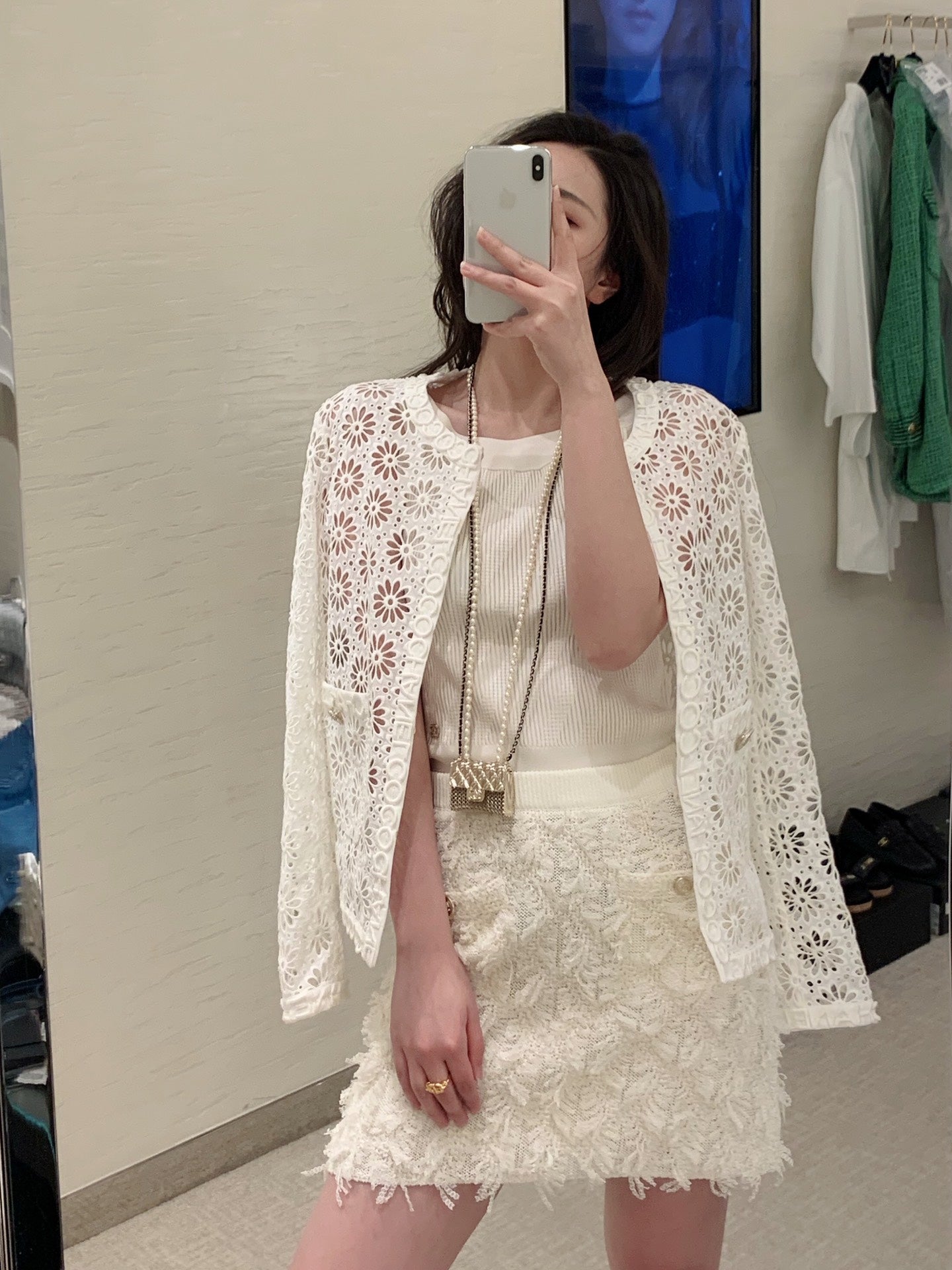 Chanel 珍珠鏈條金屬小包