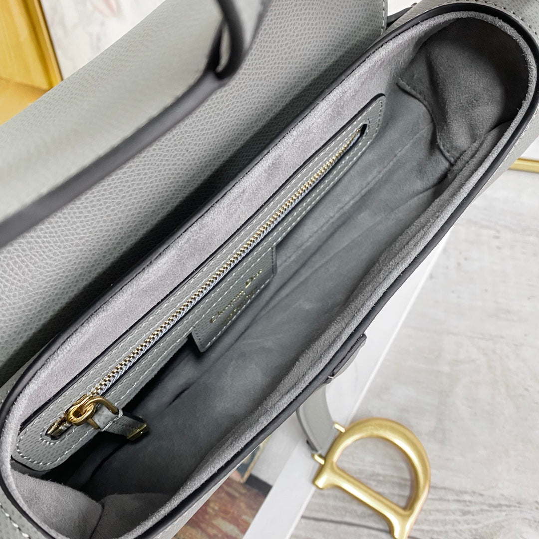 Dior Saddle 馬鞍包-手掌紋-大號石灰色-25.5cm