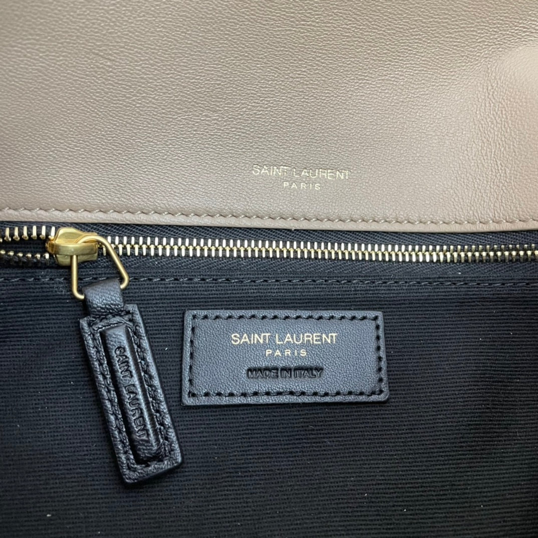 YSL  Kate 99絎縫小羊皮手袋-杏色金扣