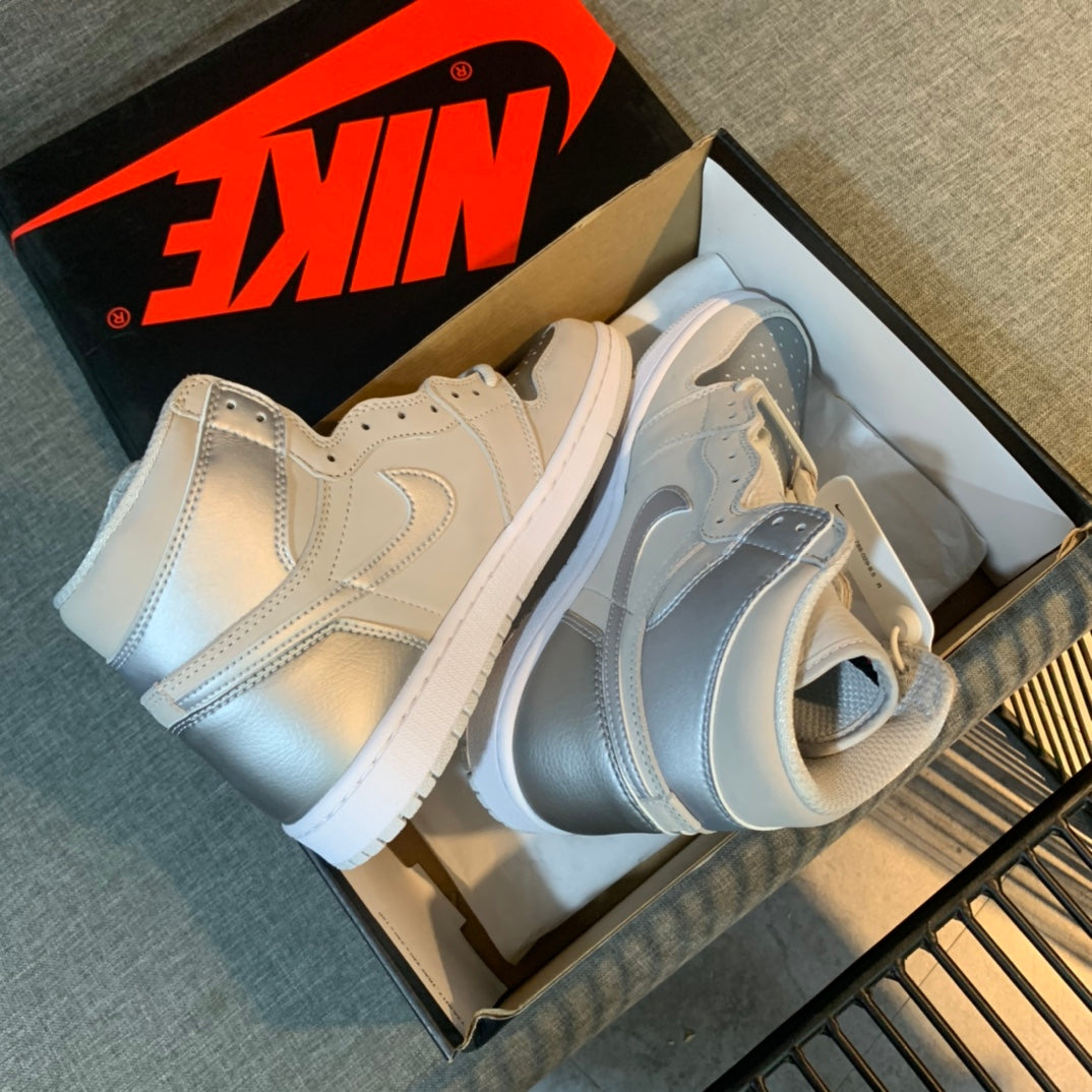 N1K-Air Jordan AJ1 高筒板鞋 休閒鞋 銀色