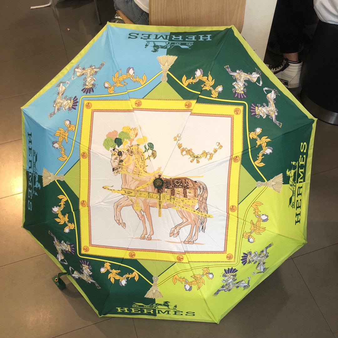 小愛款-雙馬齊下圖騰雨傘-綠色