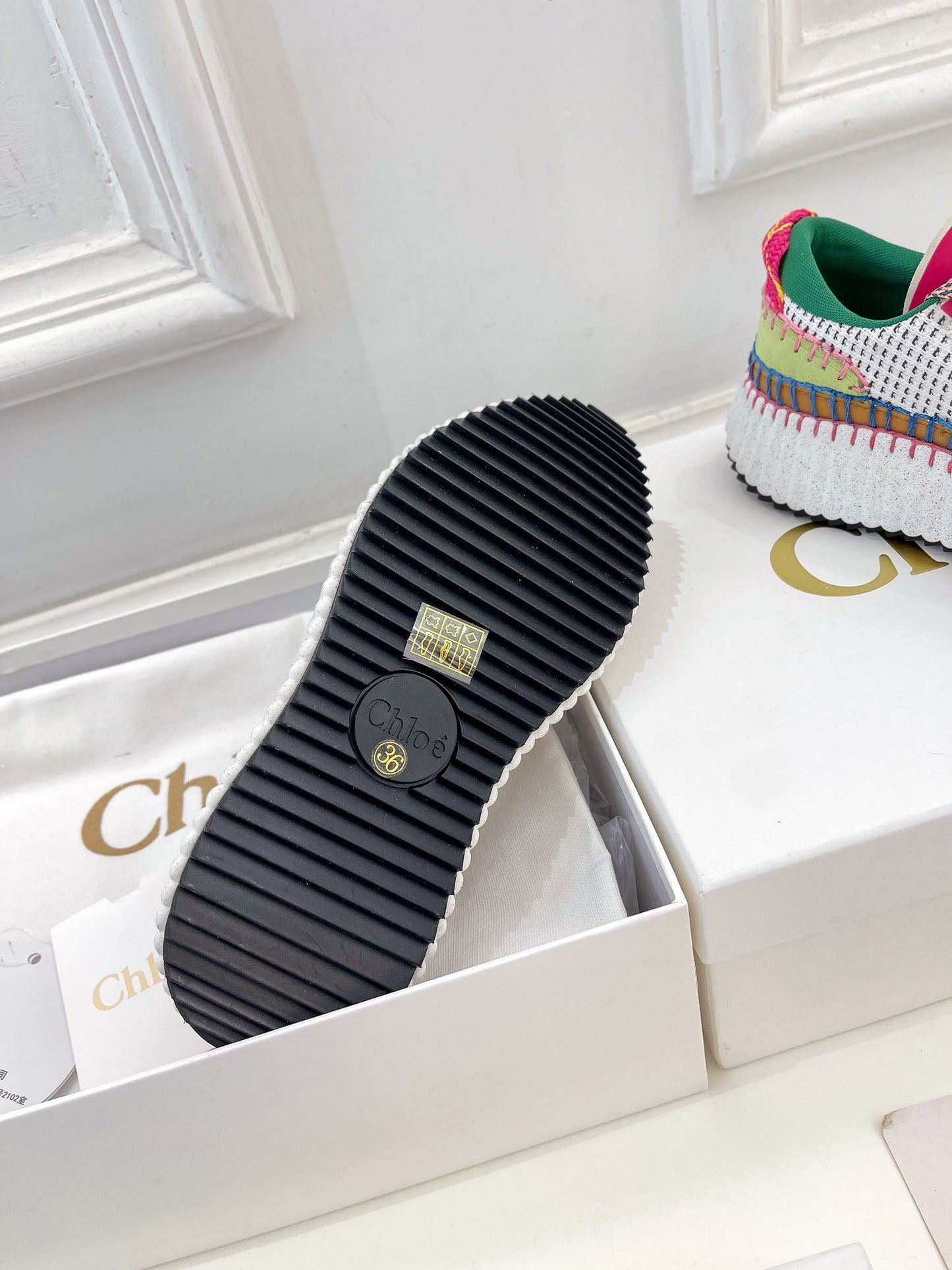 克羅C-Nama sneaker彩虹系列 網面拼色休閒運動鞋 綠色