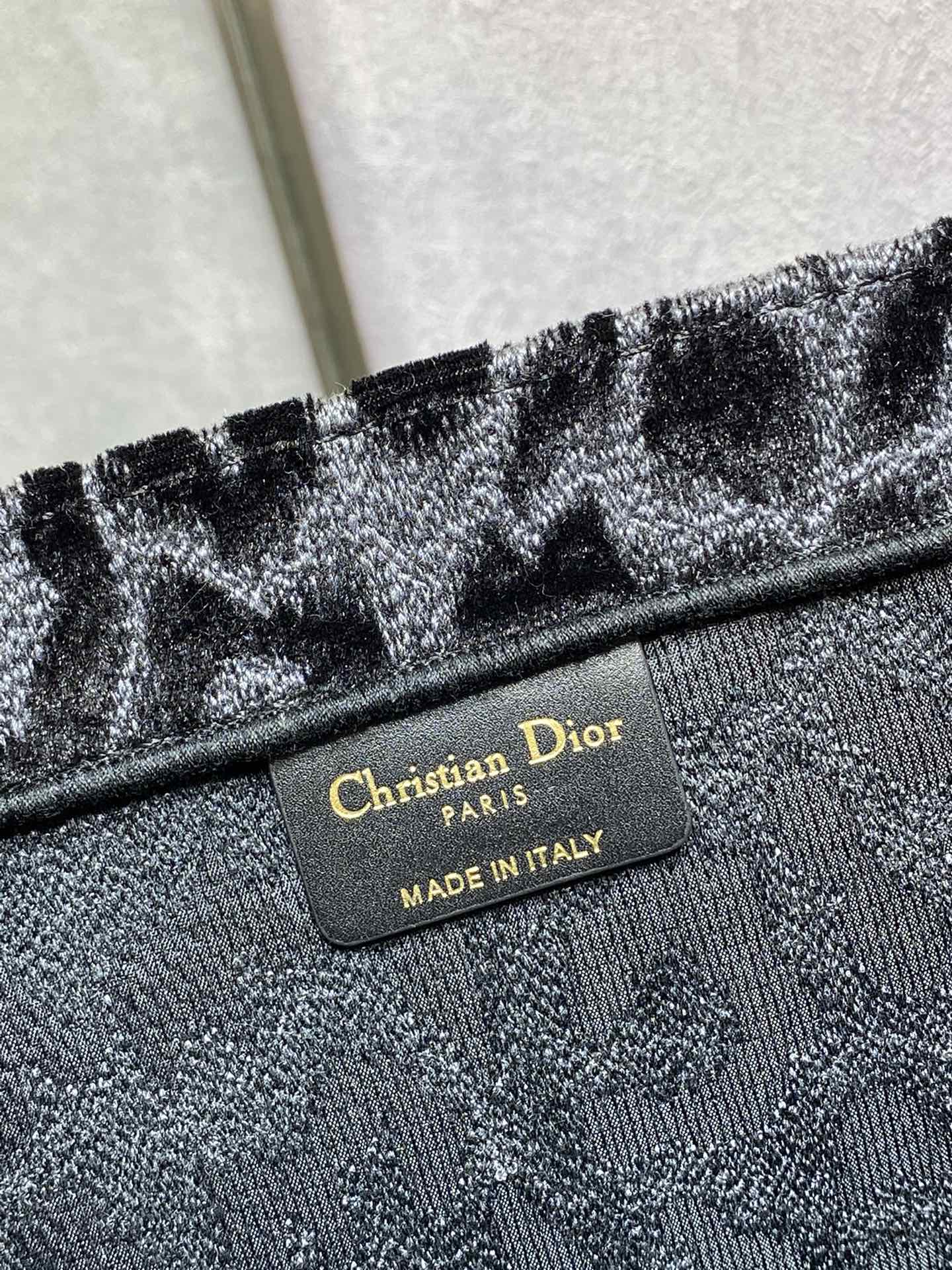 Dior Book Tote-大號41.5cm-絲絨豹紋-黃