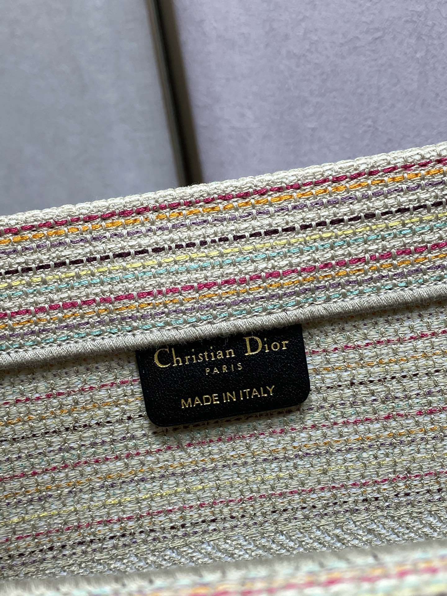 Dior Book Tote-小號36.5cm-金絲條紋