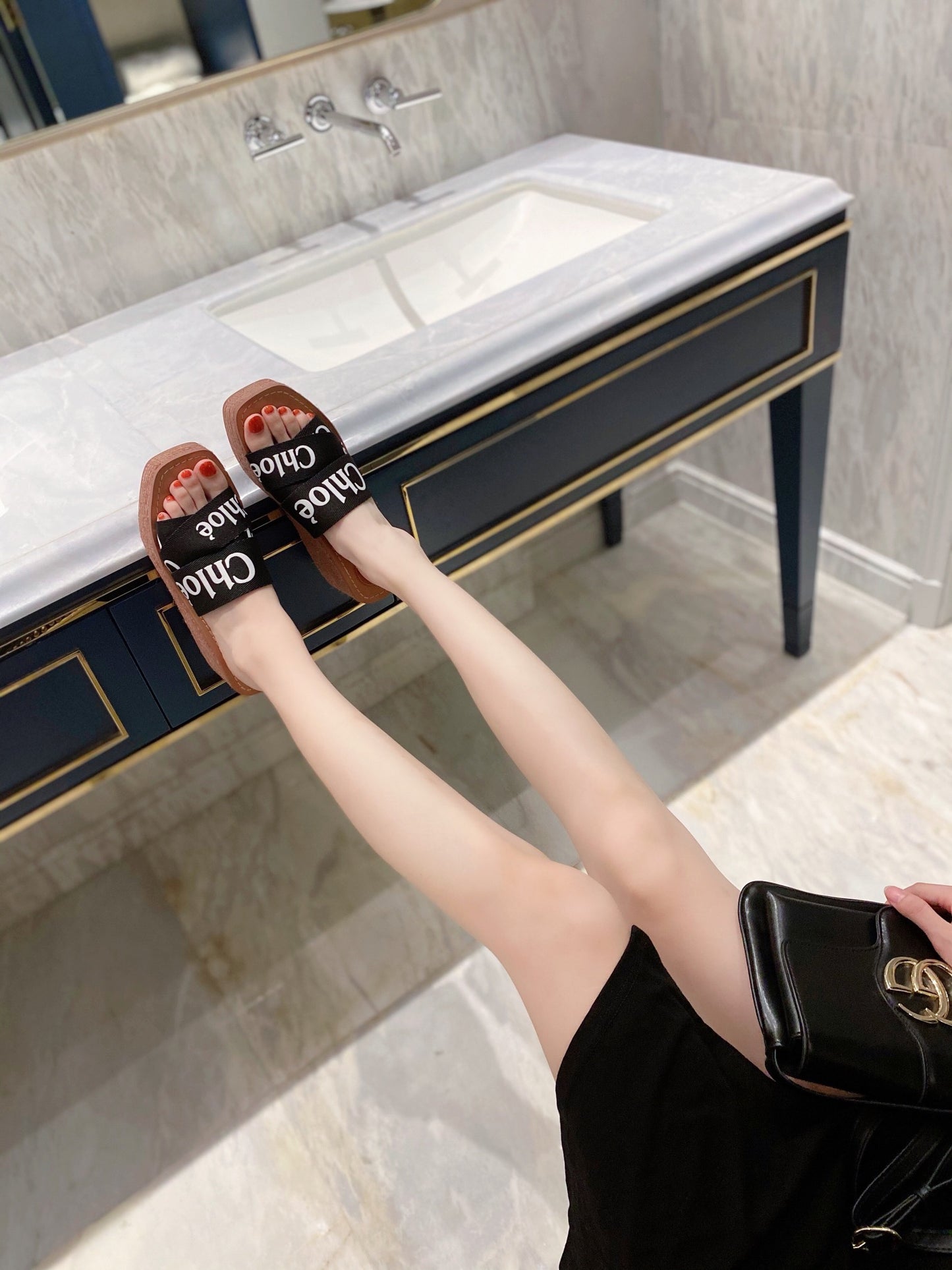 Chloe鞋-Chloe Woody Wedge Mule 厚底拖鞋