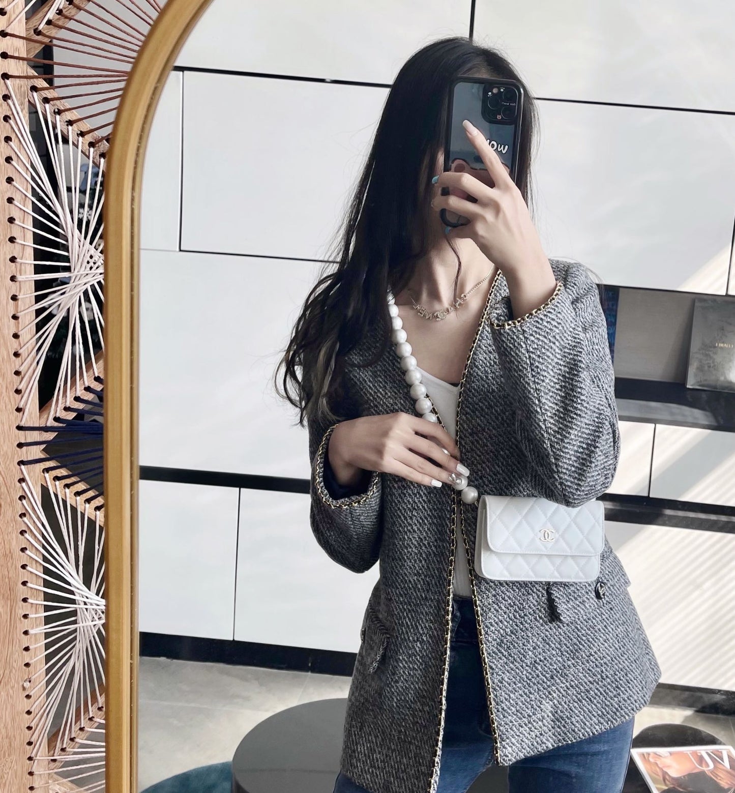 Chanel 珍珠鏈條小包