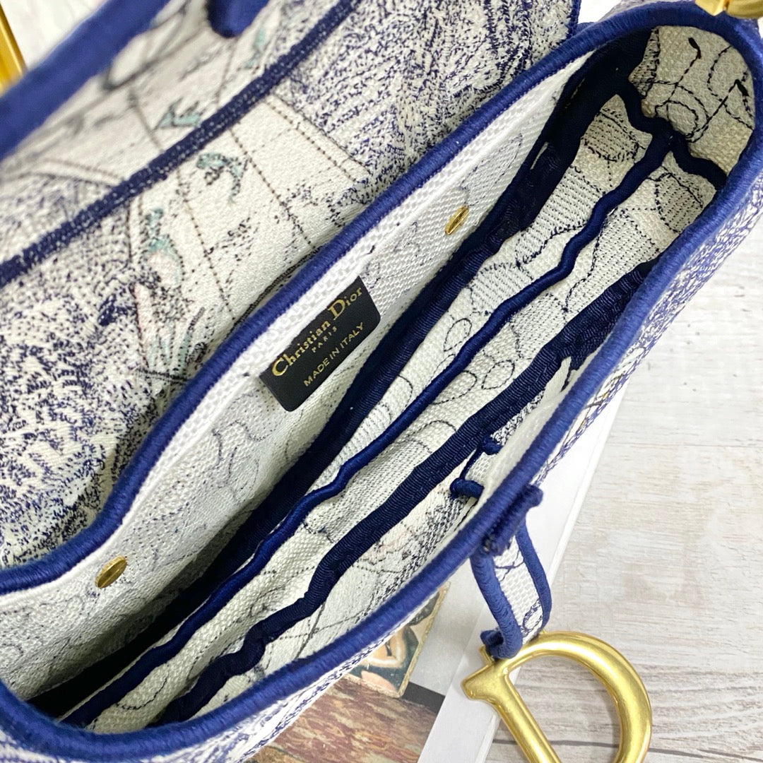 Dior Saddle 馬鞍包-帆布刺繡-大號-25.5cm