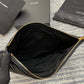 YSL MONOGRAM 大號手拿包-黑色小牛皮金扣-36cm
