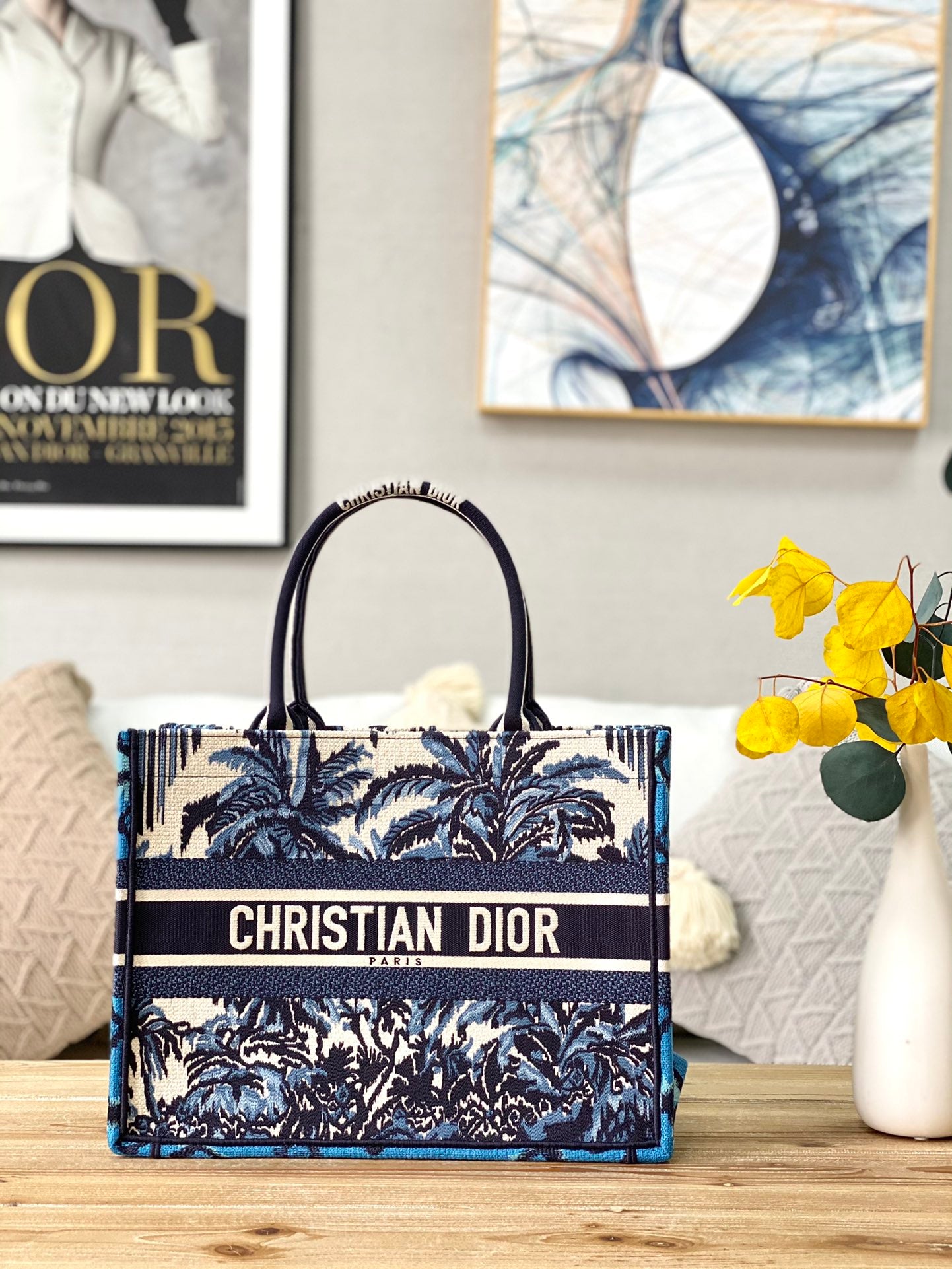 Dior Book Tote-小號36.5cm-夏日椰林