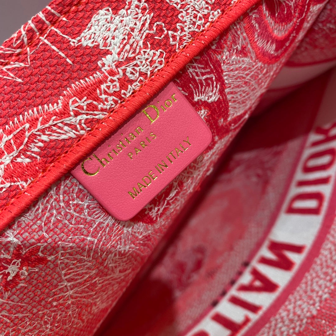 迪D家 Book Tote-中號36.5cm粉老虎