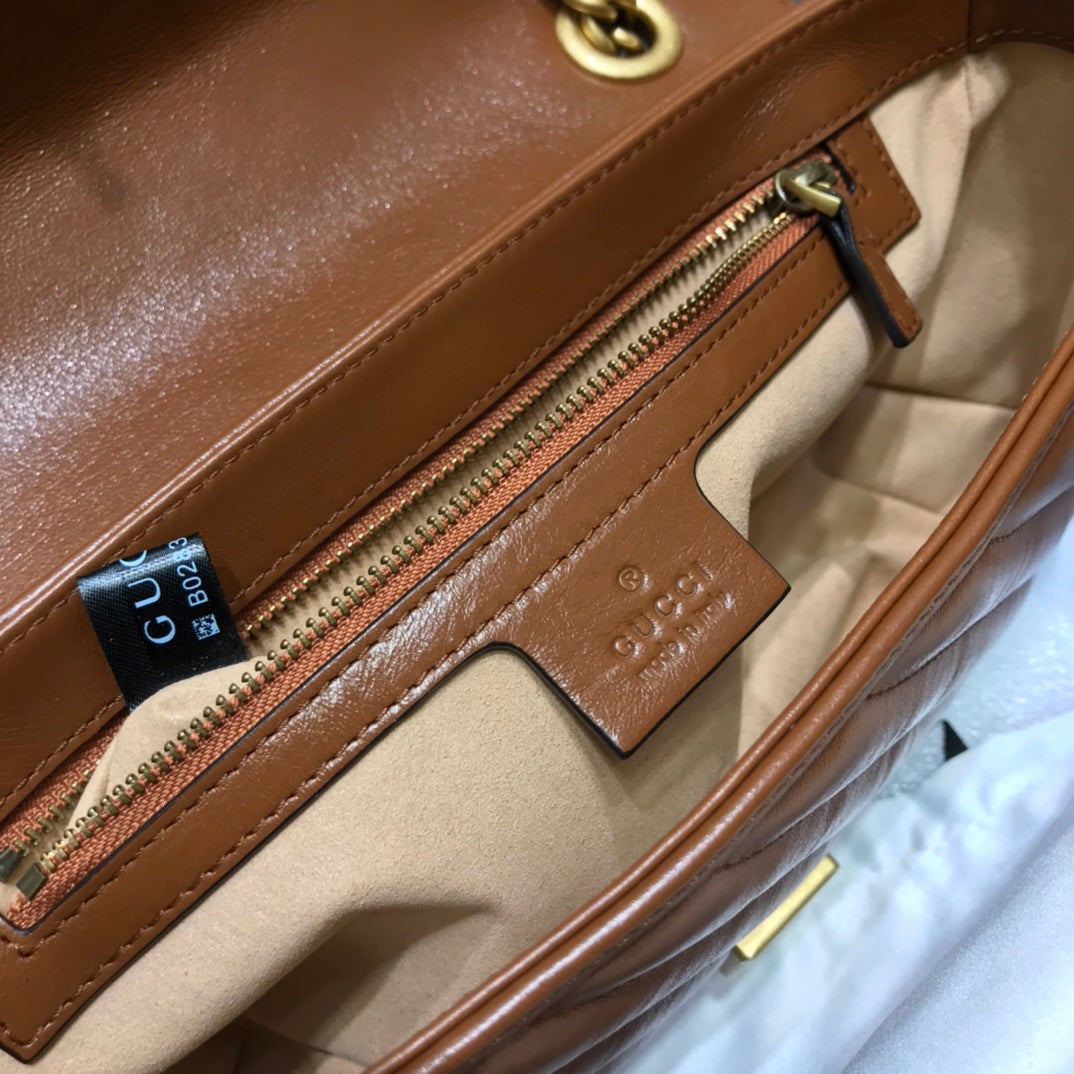 古G家-Marmont 中號焦糖色-26*15*7cm