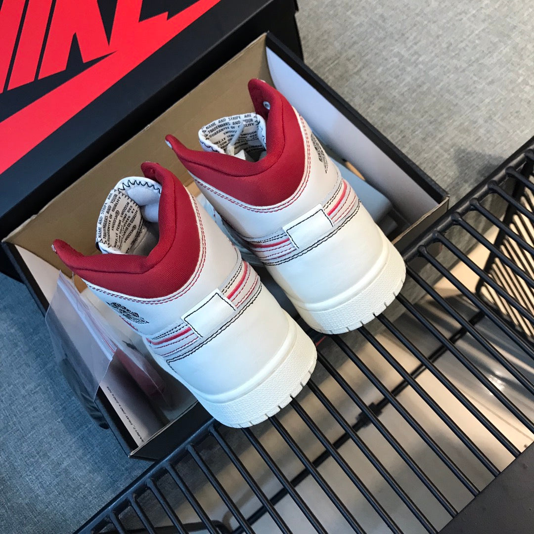N1K- Air Jordan AJ1高筒板鞋 休閒鞋 白紅色