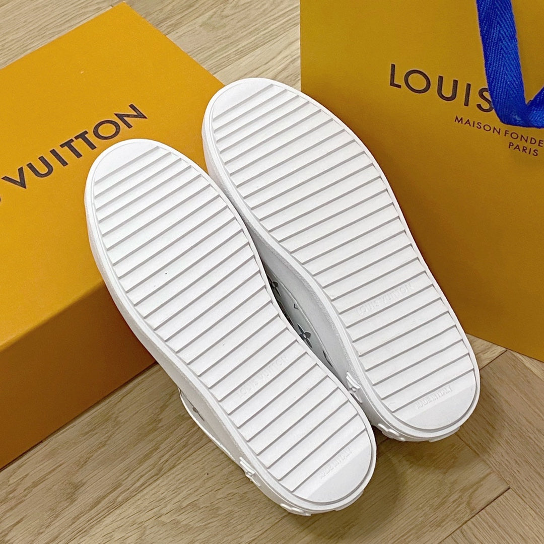 LV鞋-LV Time Out 厚底小白鞋（銀）