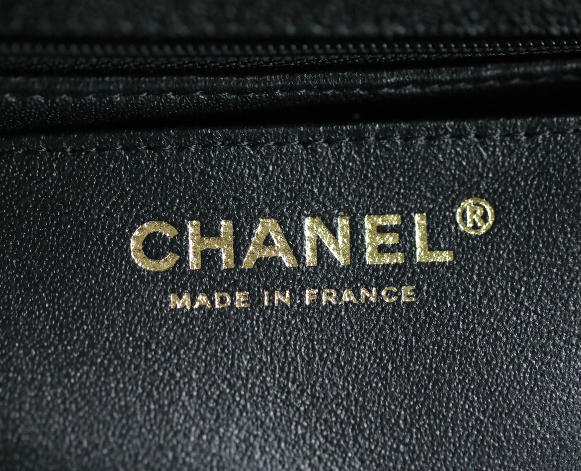 Chanel coco handle-水洗胎牛皮芝麻紋＋復古金扣