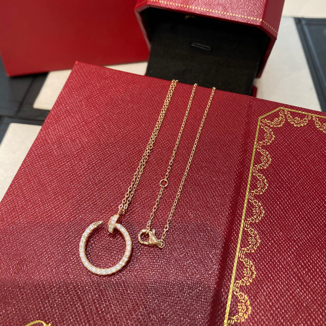 Cartier 釘子滿鑽項鍊