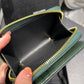 YSL 拉鍊短夾-綠色金扣