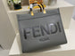 芬F家-Fendi Sunshine-中號深灰色牛皮手提袋