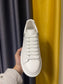 麥M昆-經典小白鞋 男女同款 全白皮銀鍊條尾