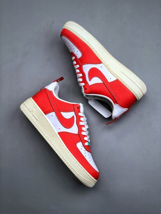 N1KE-Air Force 1 ’07 男女同款 白橙色