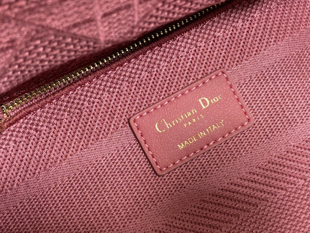 Dior Lady D-Lite黛妃包-刺繡木槿粉