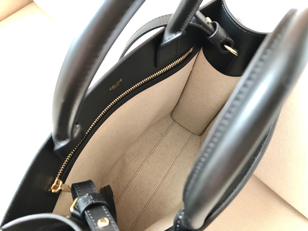 Celine CABAS 小號TRIOMPHE刺繡織物豎款手袋