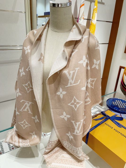 路L家-70*200cm-羊毛真絲長巾