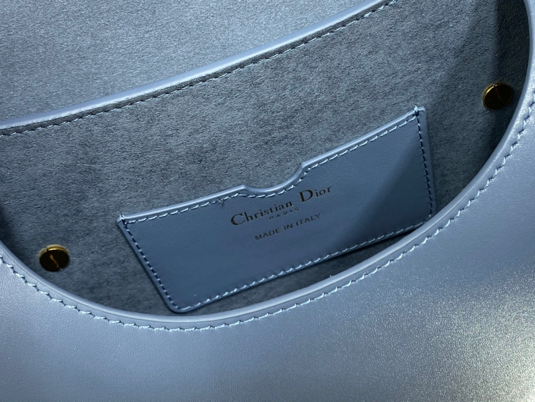 Dior Bobby-中號22cm-復古藍牛皮