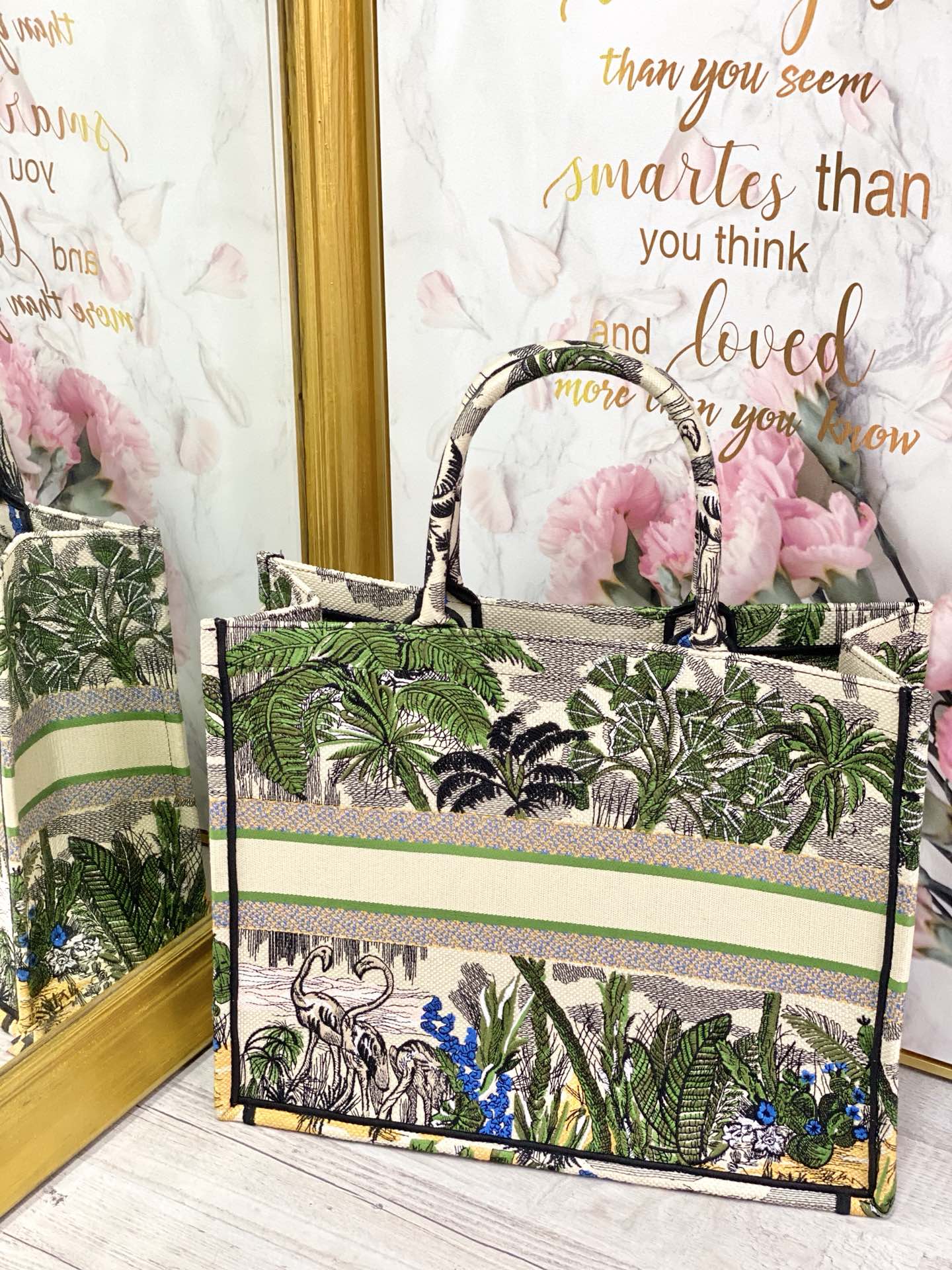 Dior Book Tote-大號41.5cm-綠椰子樹