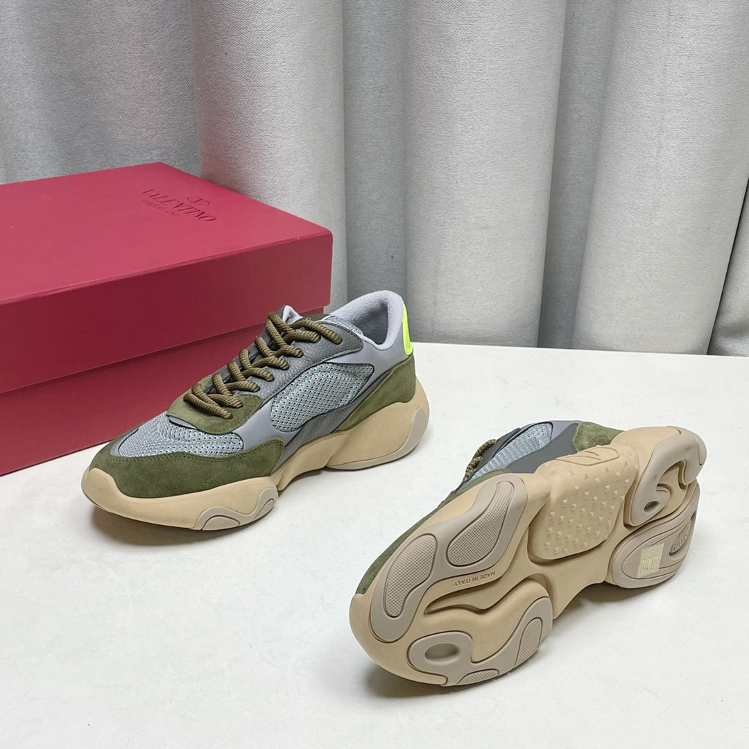 Val-Bubbleback 麂皮運動鞋 灰綠色