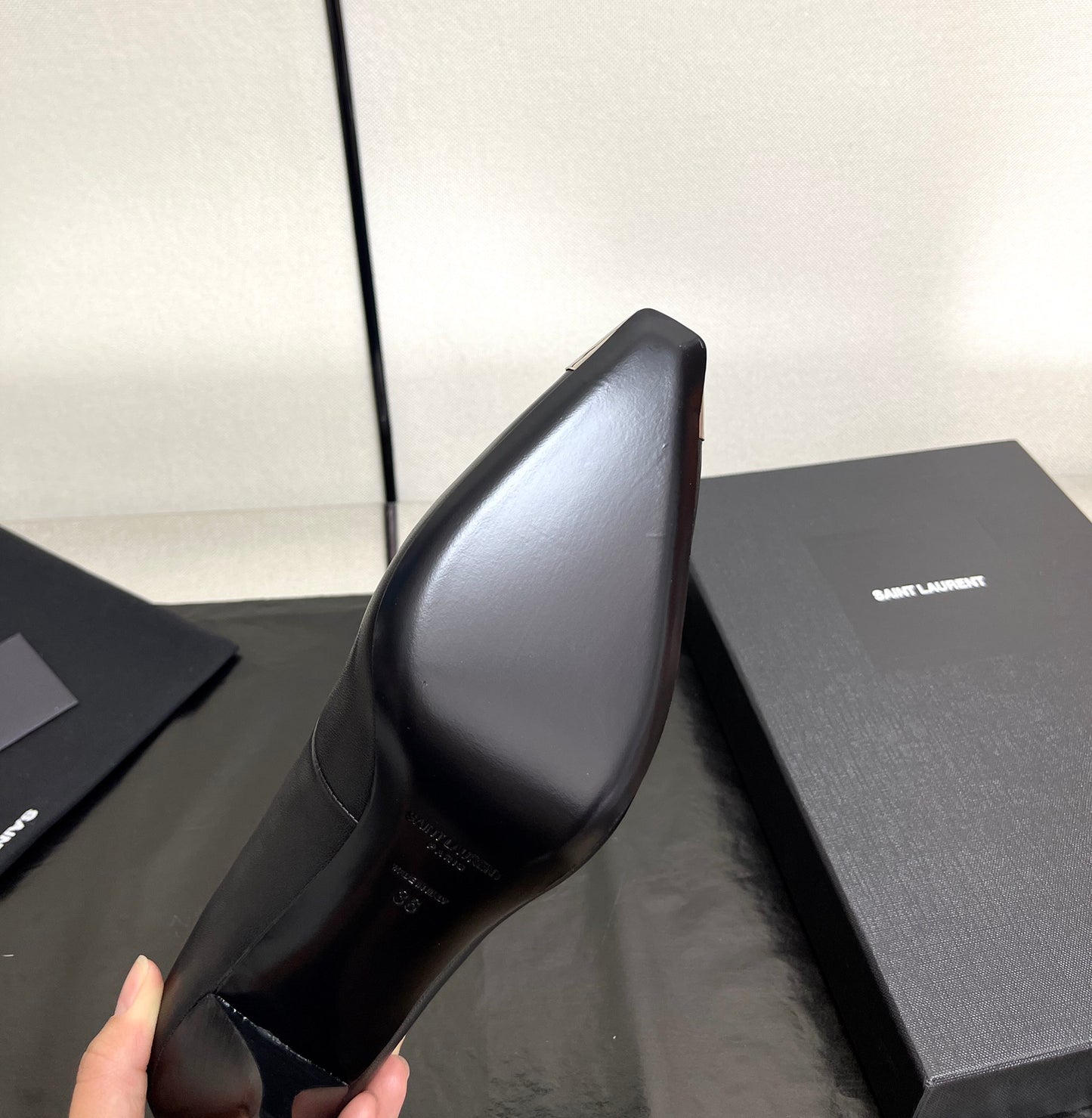 聖Y羅-2022早春新款 金屬小方頭高跟鞋 6cm